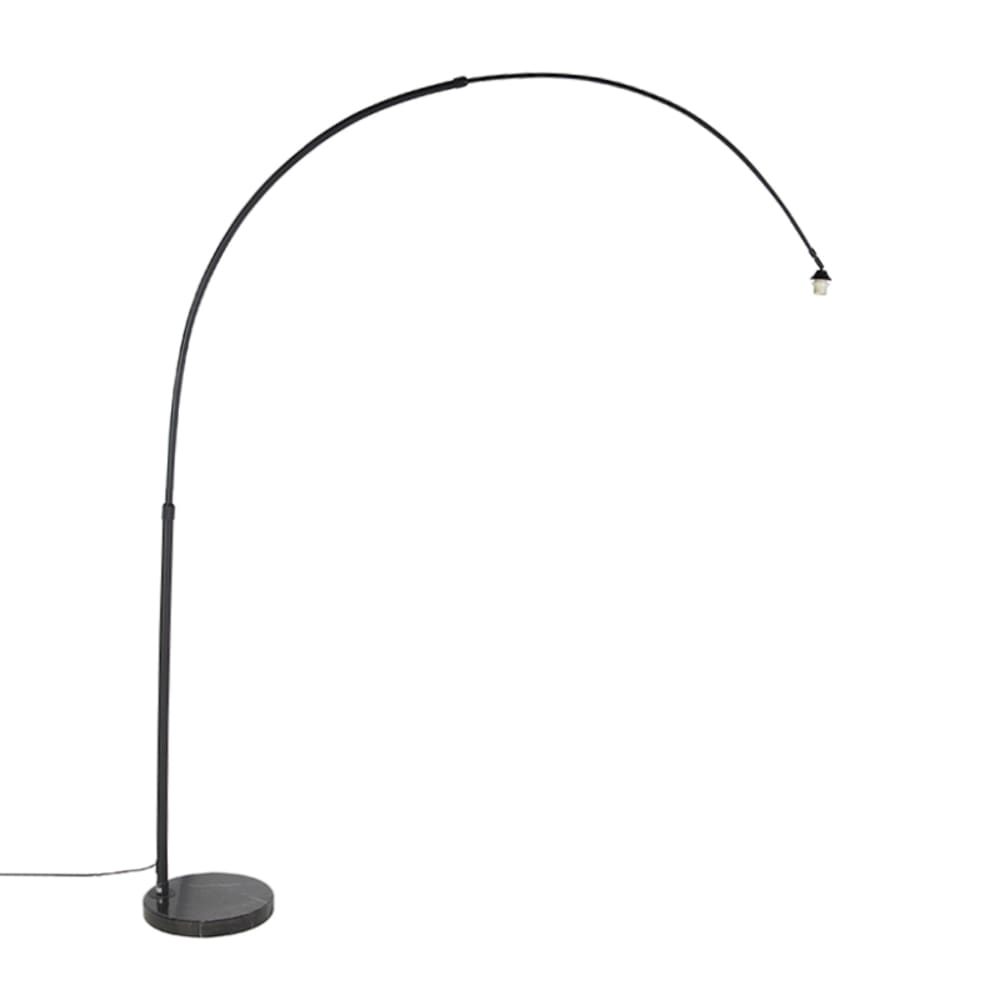 QAZQA Bogenleuchte schwarz mit Marmorsockel style modern - Metall
