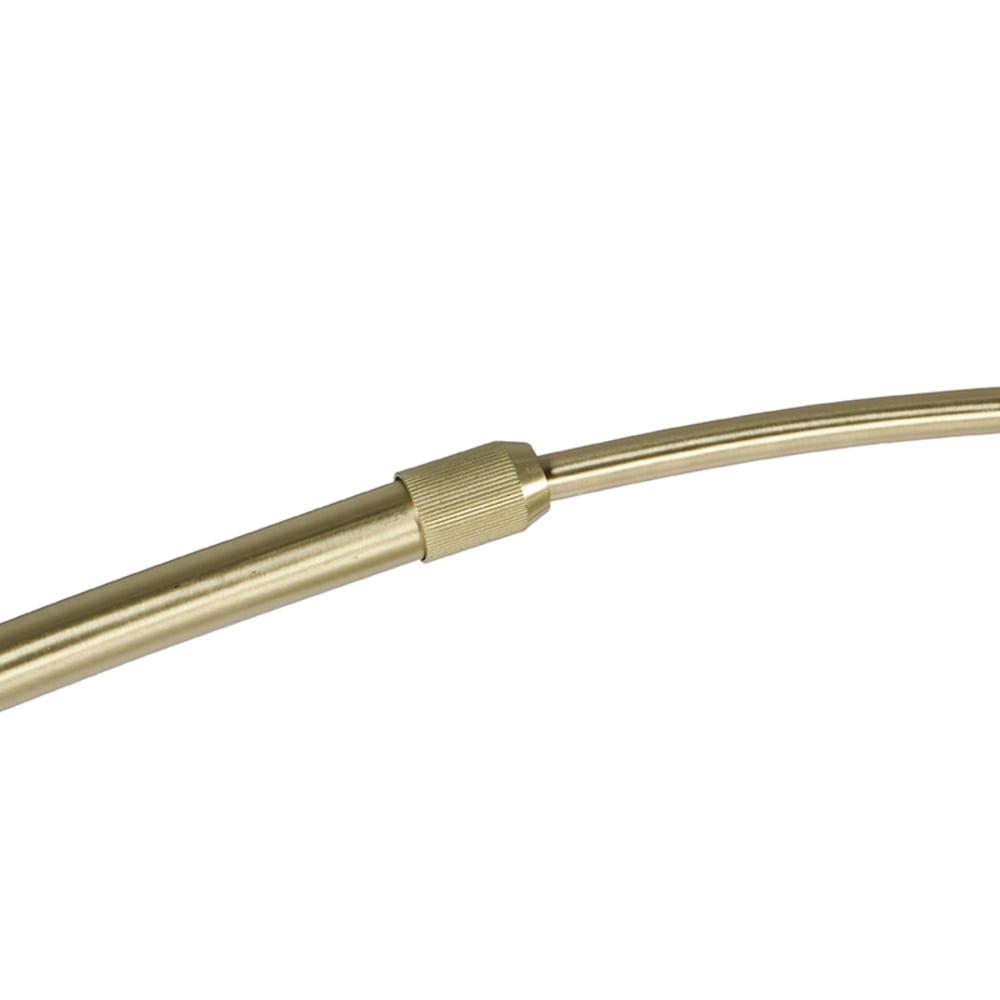 Lampe arc laiton base marbre noir abat-jour laiton