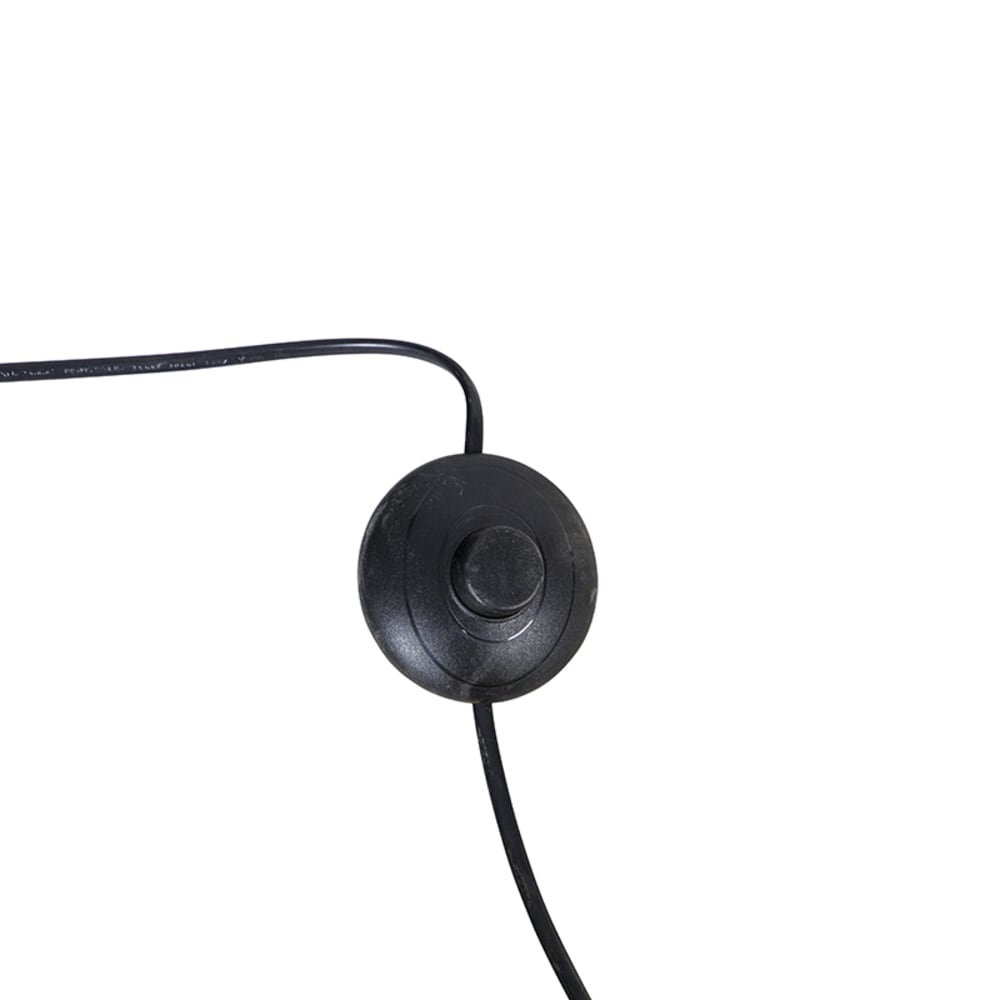 Lampe arc acier base marbre blanc abat-jour acier