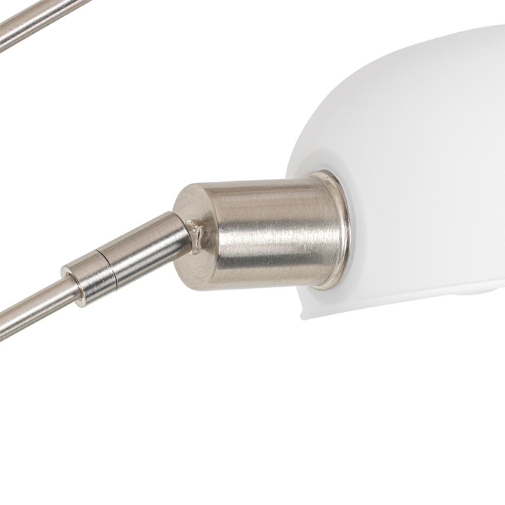 Lampadaire design acier verre opale 5 lumières