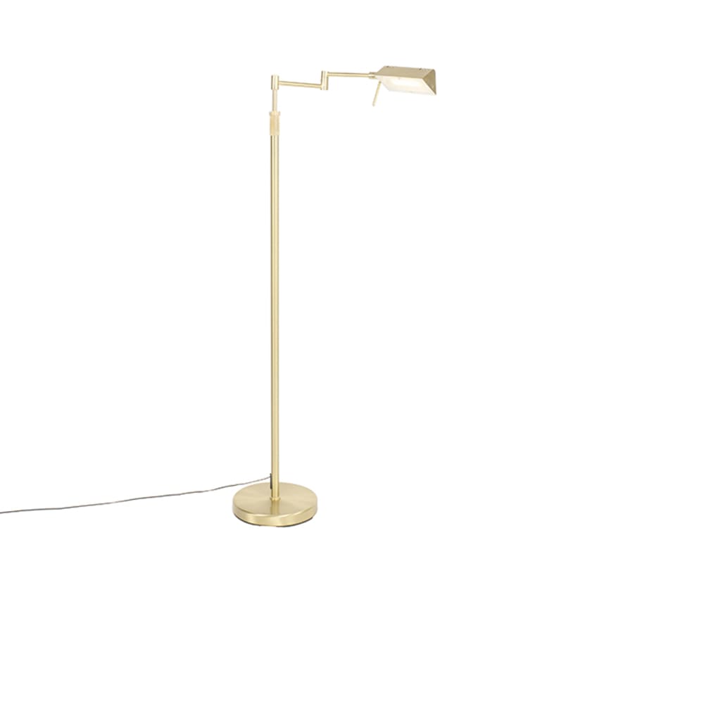 QAZQA Stehleuchte Messing inkl. LED mit Touchdimmer style modern Gold Metall