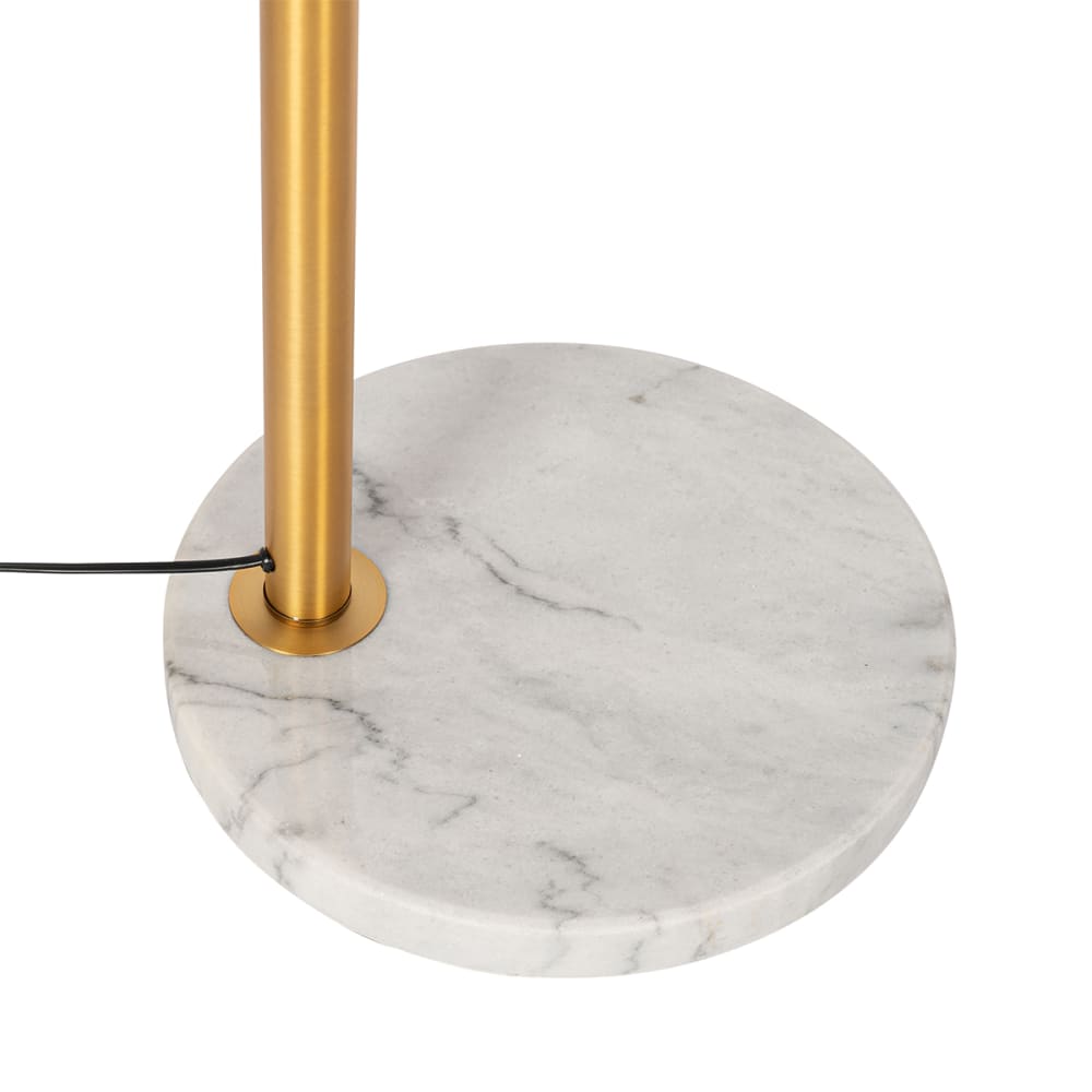 Lampe arc bronze marbre verre ambré 3 lumières — vue 4