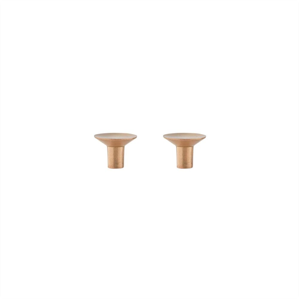 Lot de 2 patères beige en laiton ø2,7xh2,2cm