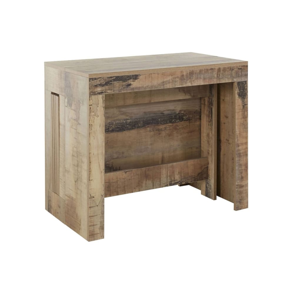 Table console à rallonge effet bois érable 300x90h77 cm