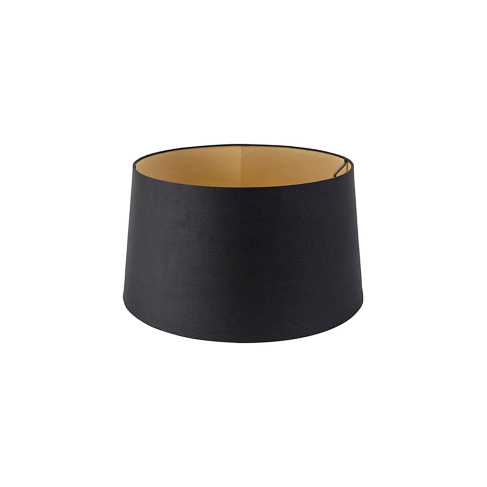 QAZQA Lampenschirm schwarz mit goldener Innenseite 40/35/22 style modern - Stoff