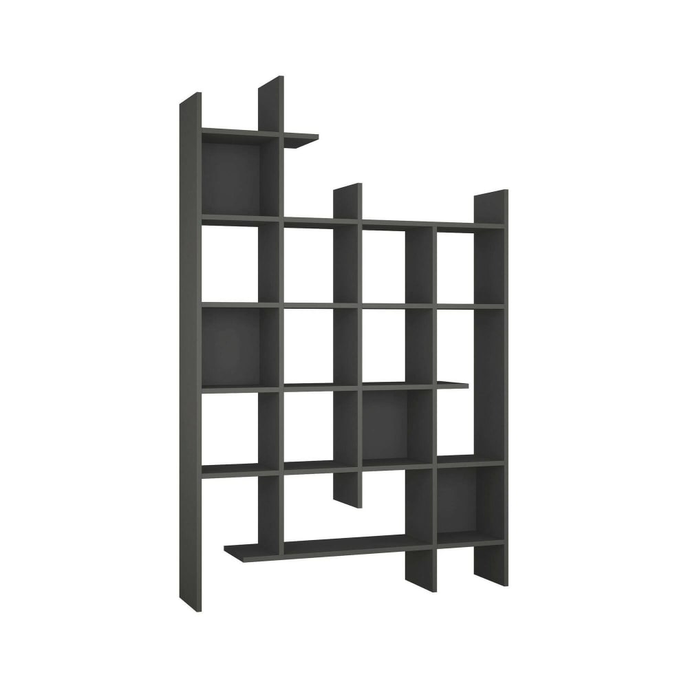 Bibliothèque effet bois anthracite 122x26h188 cm