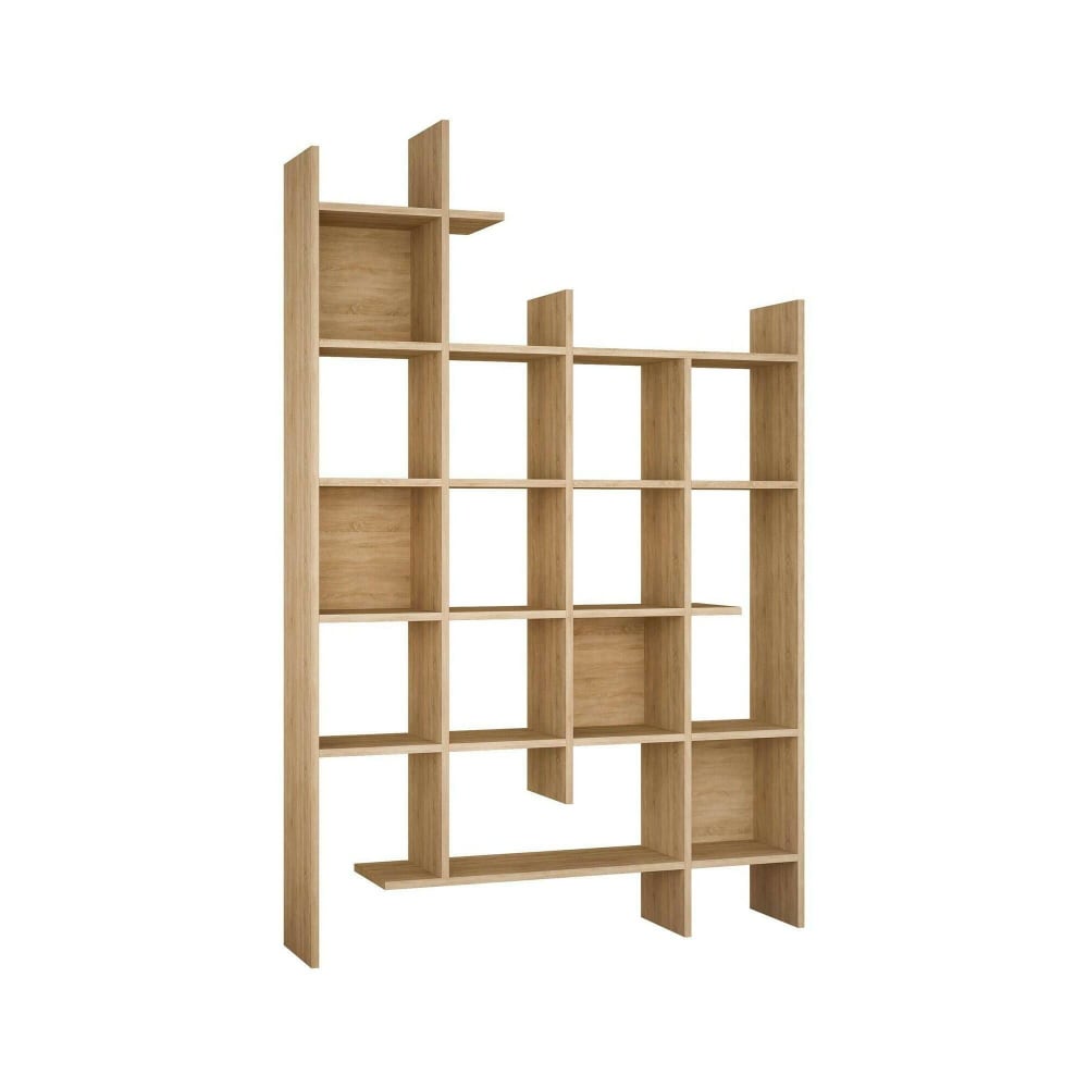 Bibliothèque effet bois chêne 122x26h188 cm