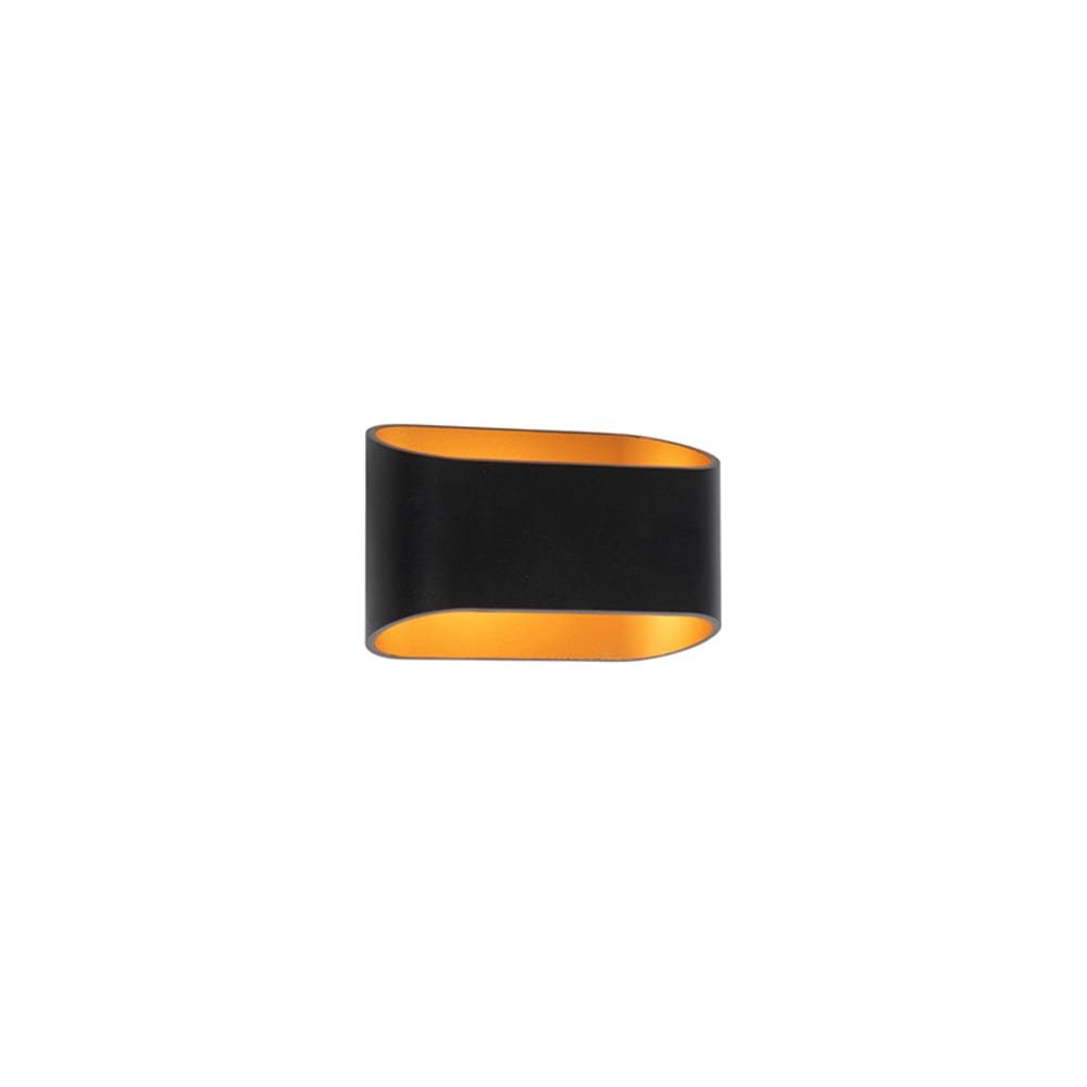 QAZQA Wandleuchte schwarz mit Gold style modern - Aluminium