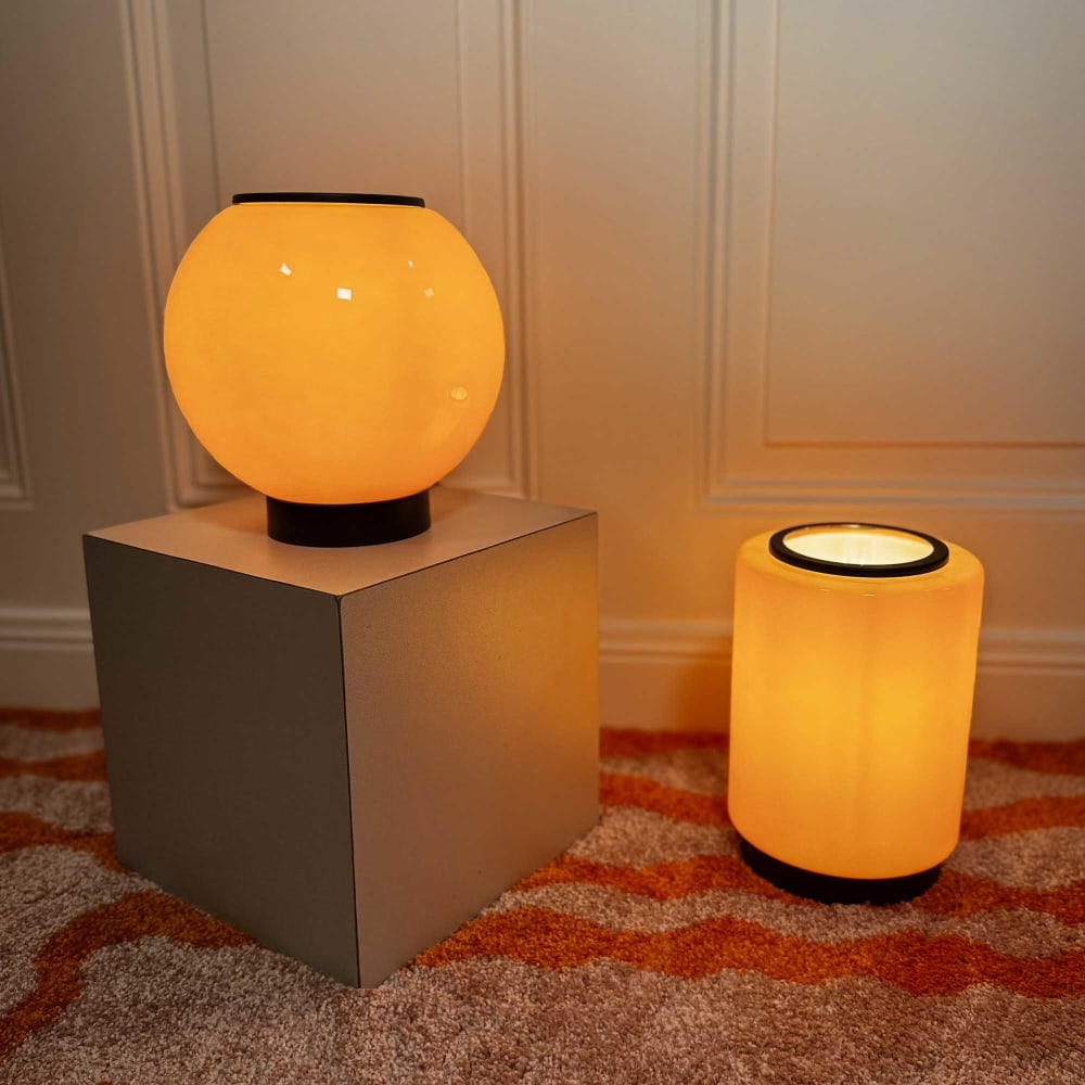 Lampe à poser en verre & métal — vue 3