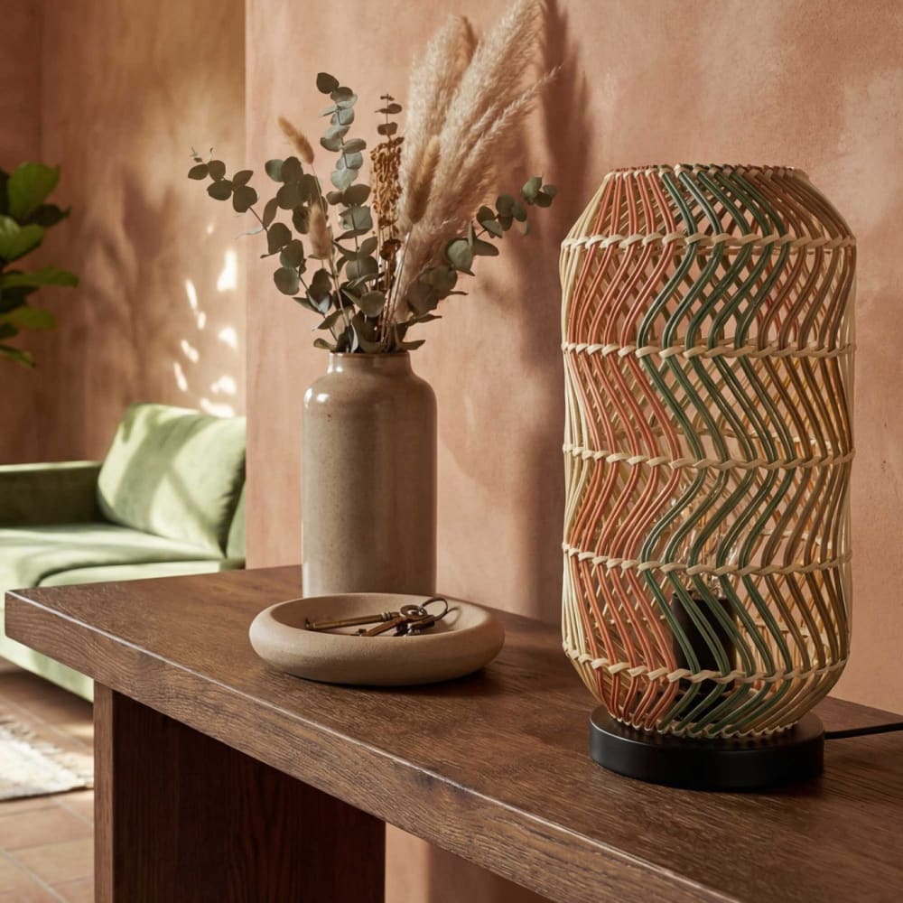 Lampe en rotin & métal — vue 3