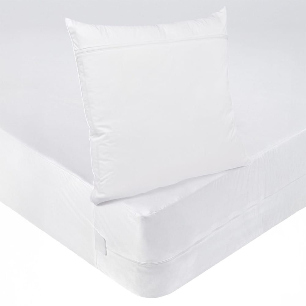 Pack protège-matelas 90x190cm + Protège oreiller Anti-punaises de lit