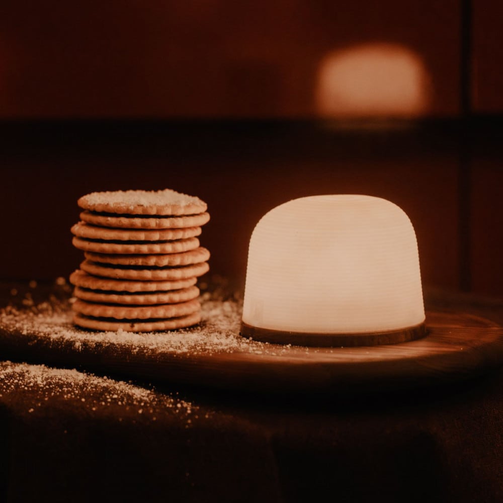Set de 3 veilleuses en chêne H7.5cm (Atelier Pierre) - Image 1