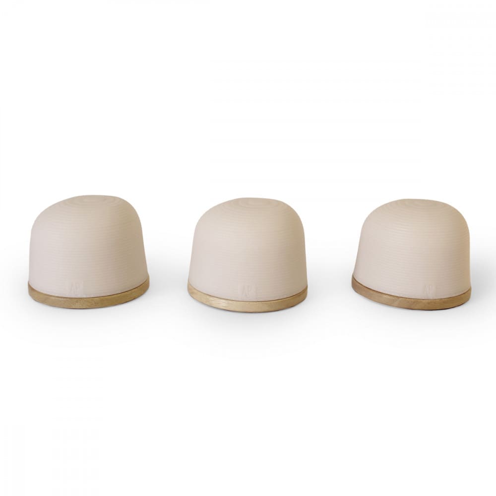 Set de 3 veilleuses en chêne H7.5cm (Atelier Pierre) - Image 2