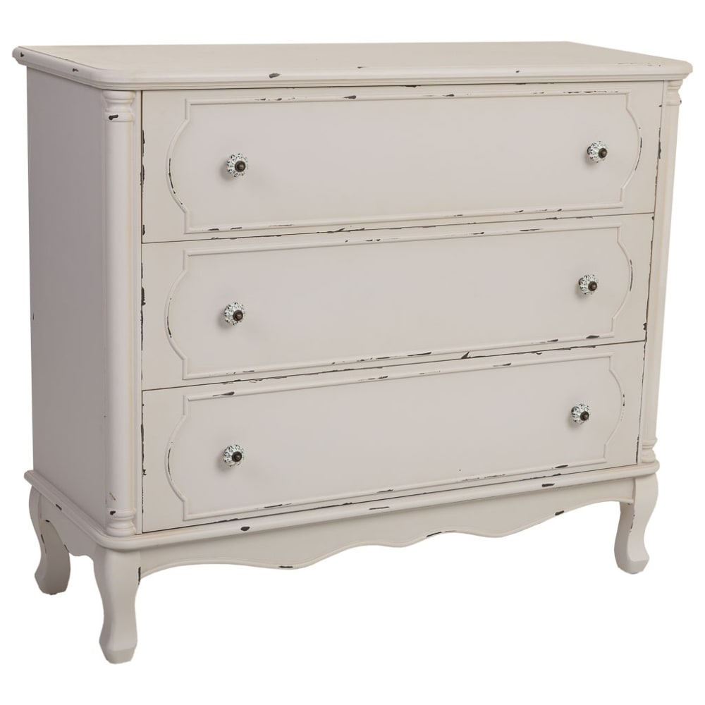 Commode en bois blanc - vieilli