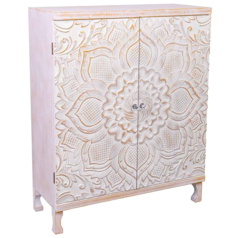 Armoire en bois avec 4 tiroirs et 2 portes 63x26x100