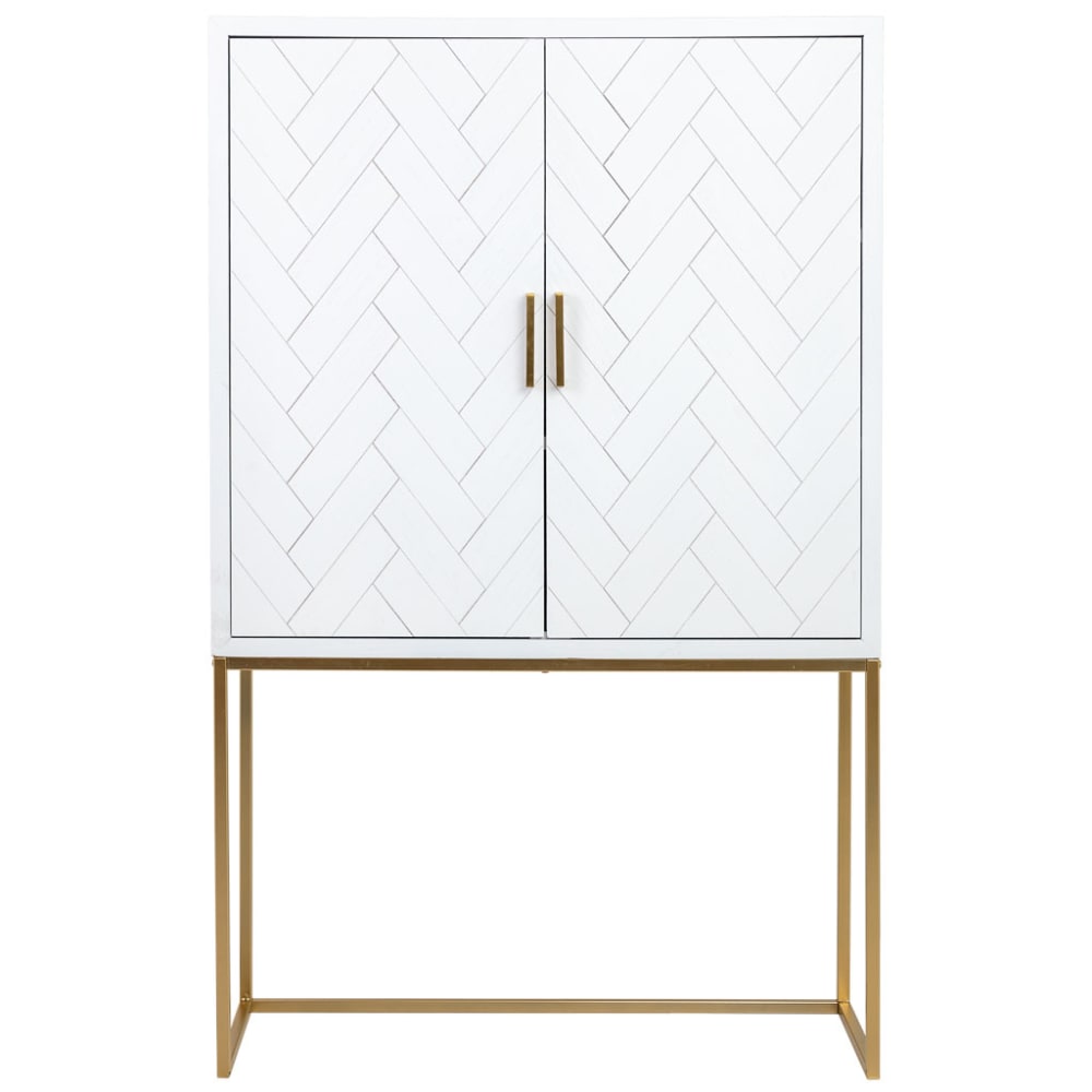 Armoire 2 portes en bois et métal 100x40x160h cm