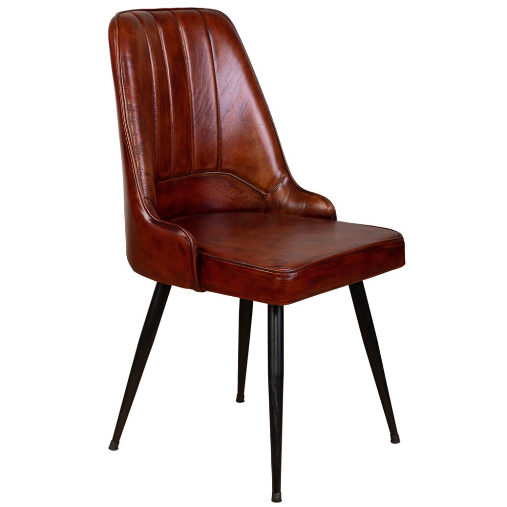 Chaise rembourrée en - cuir