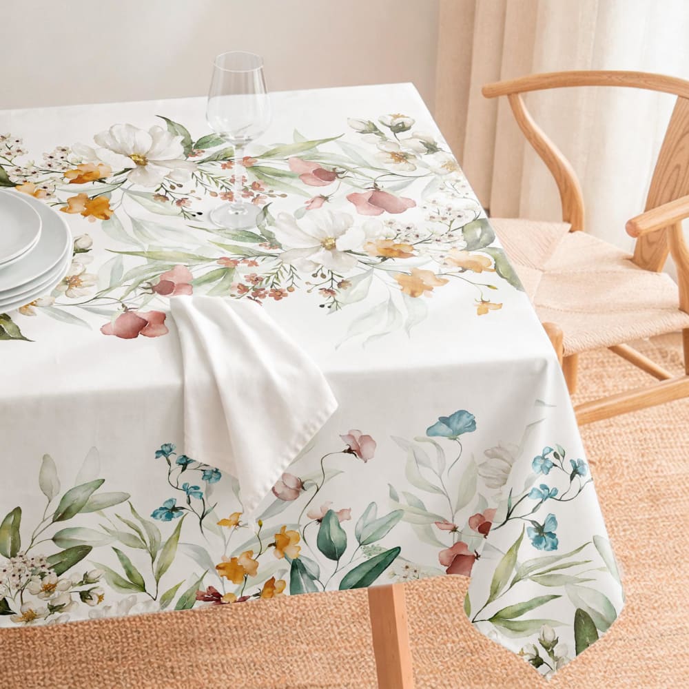 Fleckabweisende Tischdecke 100 % Baumwolle, 155 x 300 - Maisons
