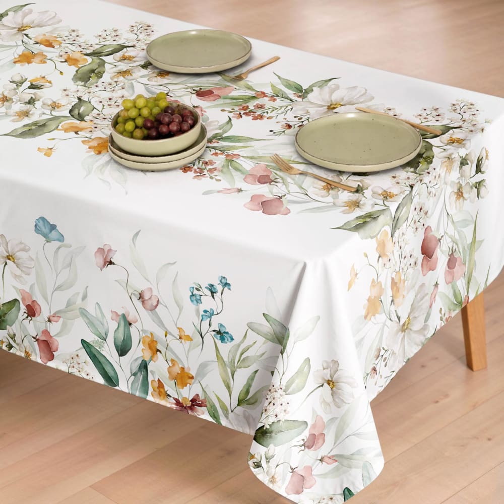 Nappe imprimée 100% coton résistant aux taches 155x250 cm