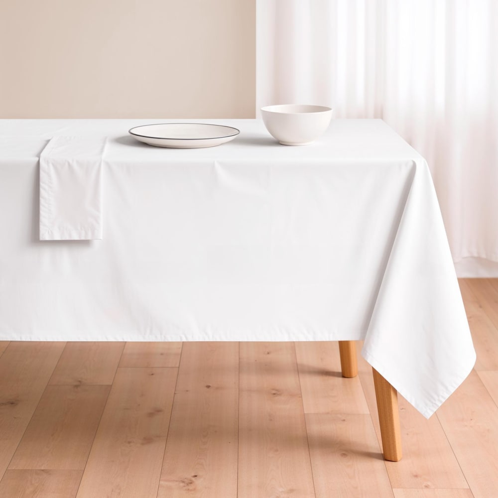 Nappe antitache coton biologique blanc 155x200 cm 155x300 cm Nappe antitache coton biologique blanc 155x200 cm 155x300 cm