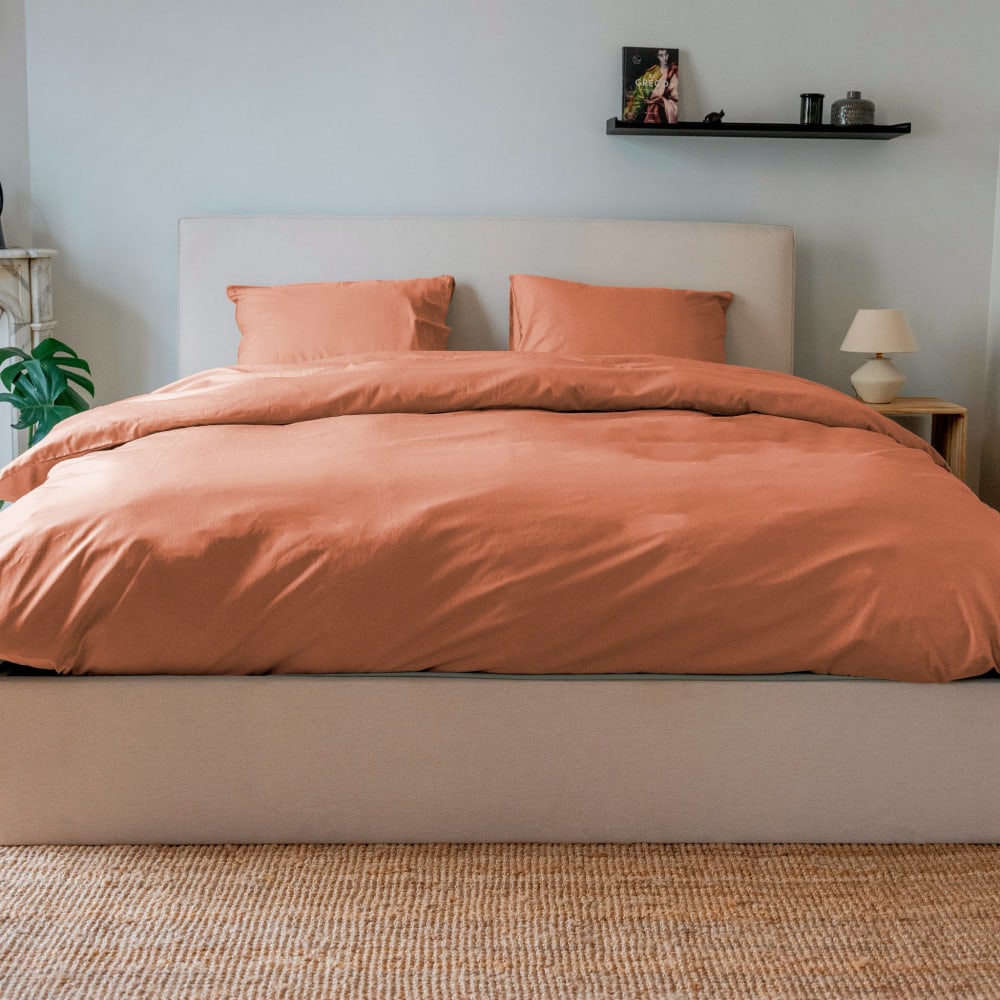 Housse de couette coton terra cotta 200x200 cm — vue 3