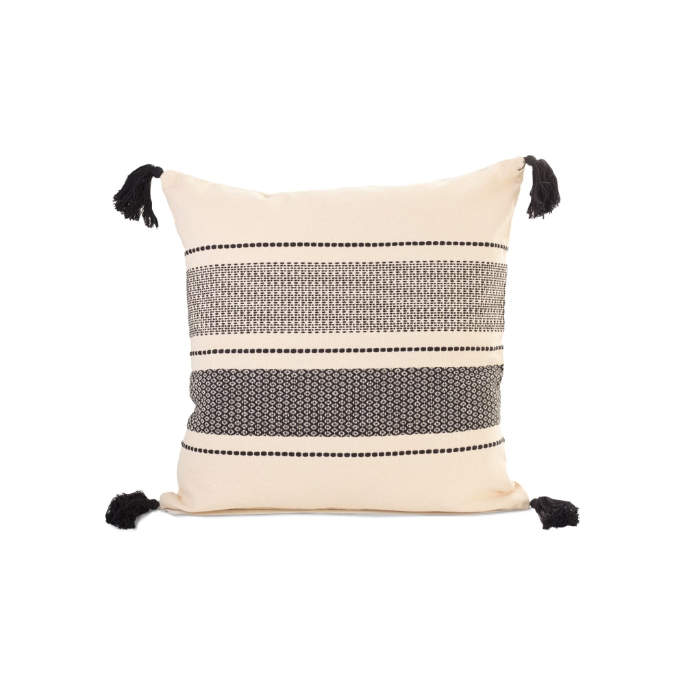 coussin coton noir décoratif