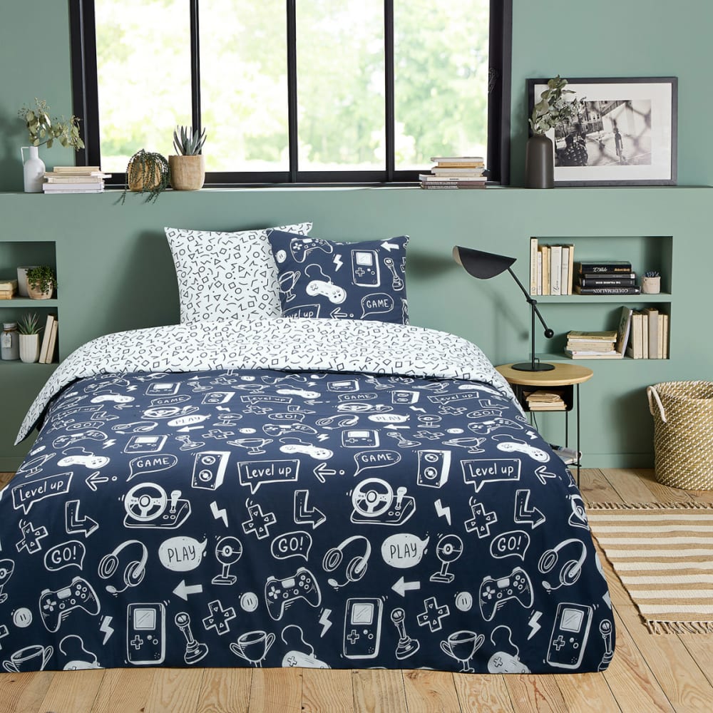 Parure de lit jeux vidéos coton 240x220cm