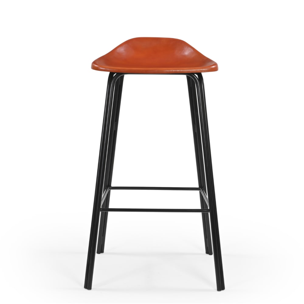 Tabouret de bar en cuir marron
