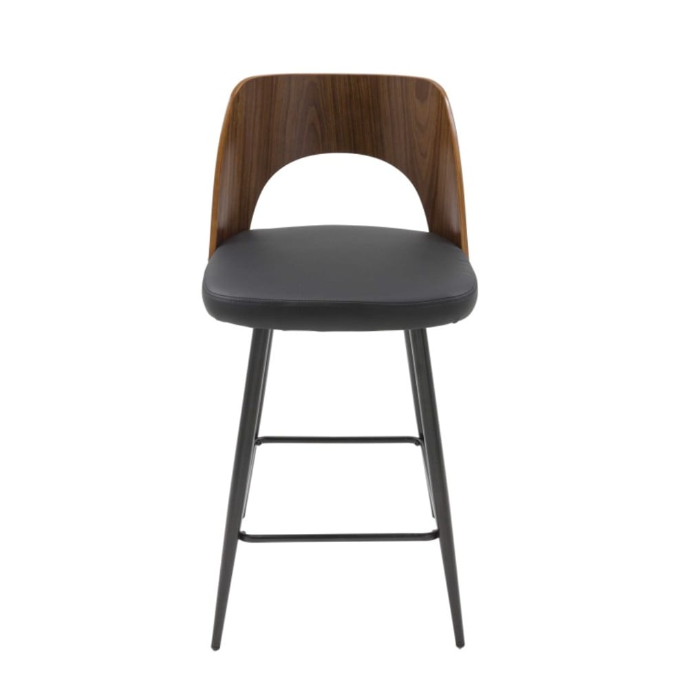 Barstuhl aus schwarzem Vinyl L45 cm - AUSTIN - Maisons Du Monde