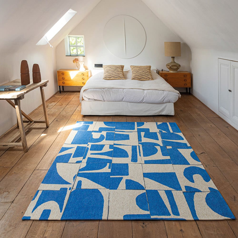 PAPERCUT - Teppich waschbar In-/Outdoor Blau 80x150 - Maisons Du
