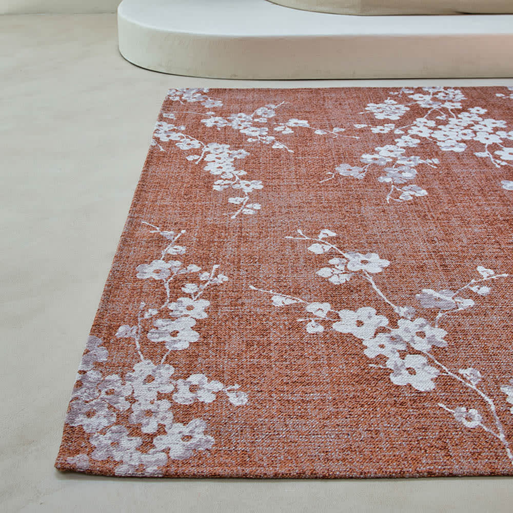 Tapis salon et chambre tissé plat 080x150 cm rose — vue 4