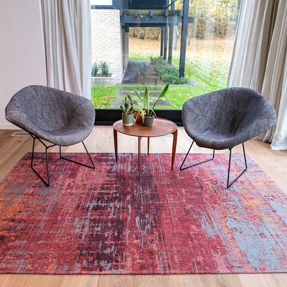 STREAKS - Teppich waschbar In-/Outdoor Rot 140x200 - Maisons Du