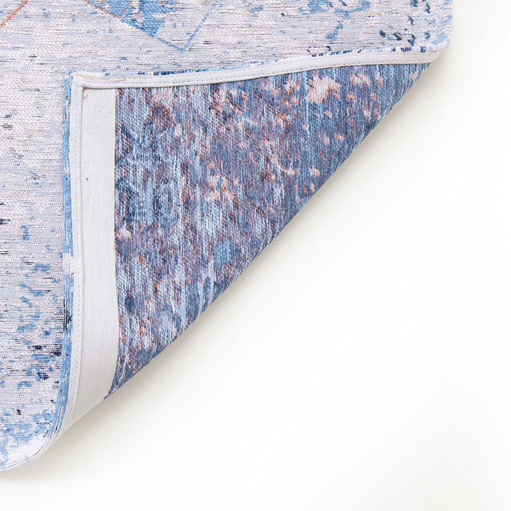 Tapis salon et chambre tissé plat 100x140 cm bleu — vue 4