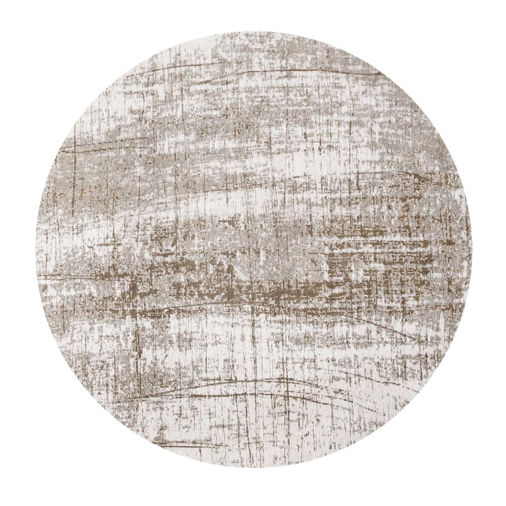 Louis de Poortere GRIFF - Teppich waschbar In-/Outdoor Beige 140x140 style modern Weiß Pes - Polyester