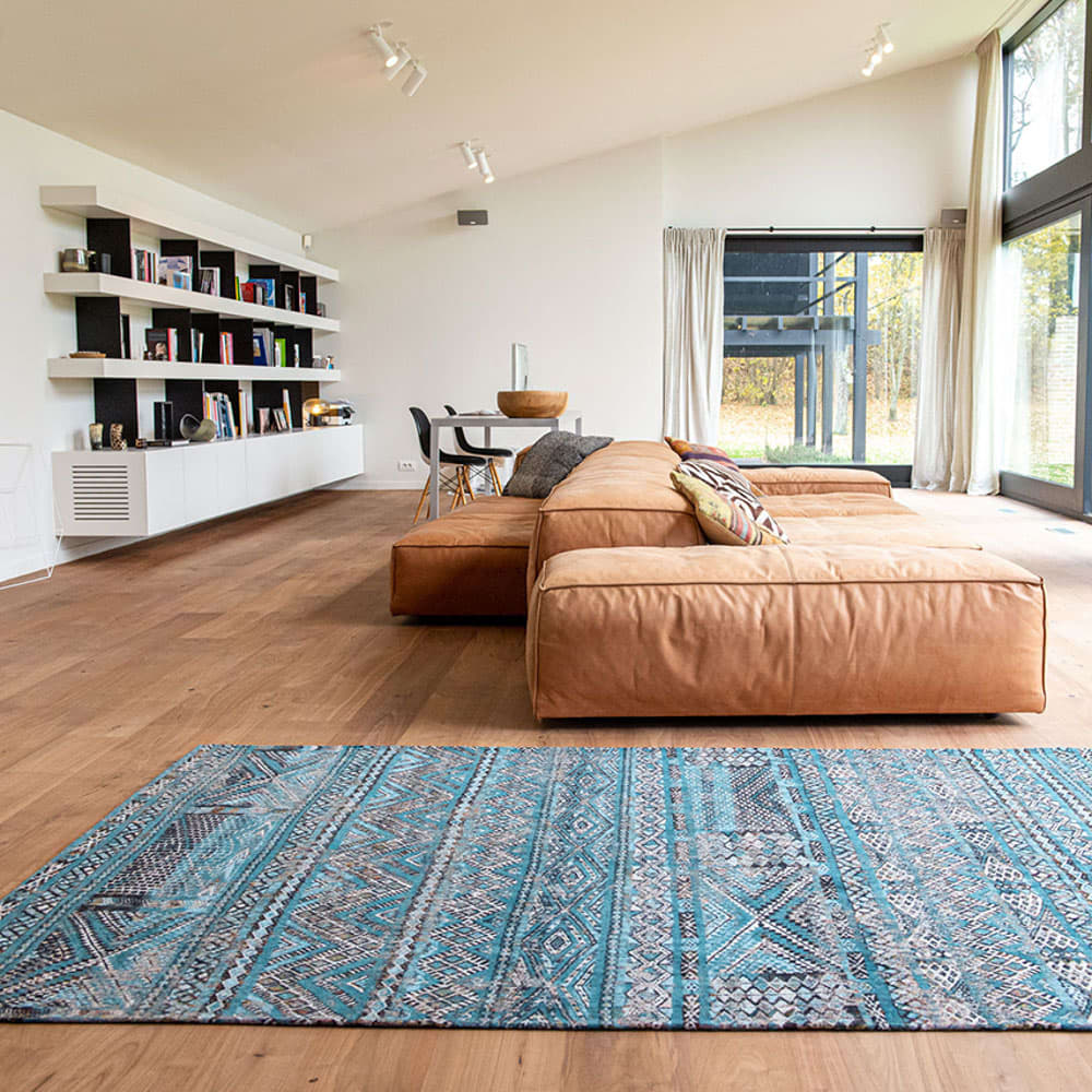 KILIM - Teppich waschbar In-/Outdoor Blau 140x200 - Maisons Du