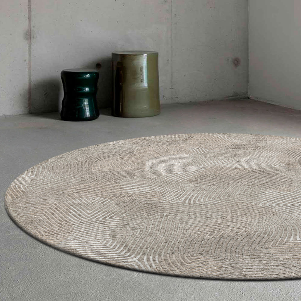 Louis de Poortere CORAL - Teppich waschbar In-/Outdoor Beige 140x140 style modern Beige Pes - Polyester