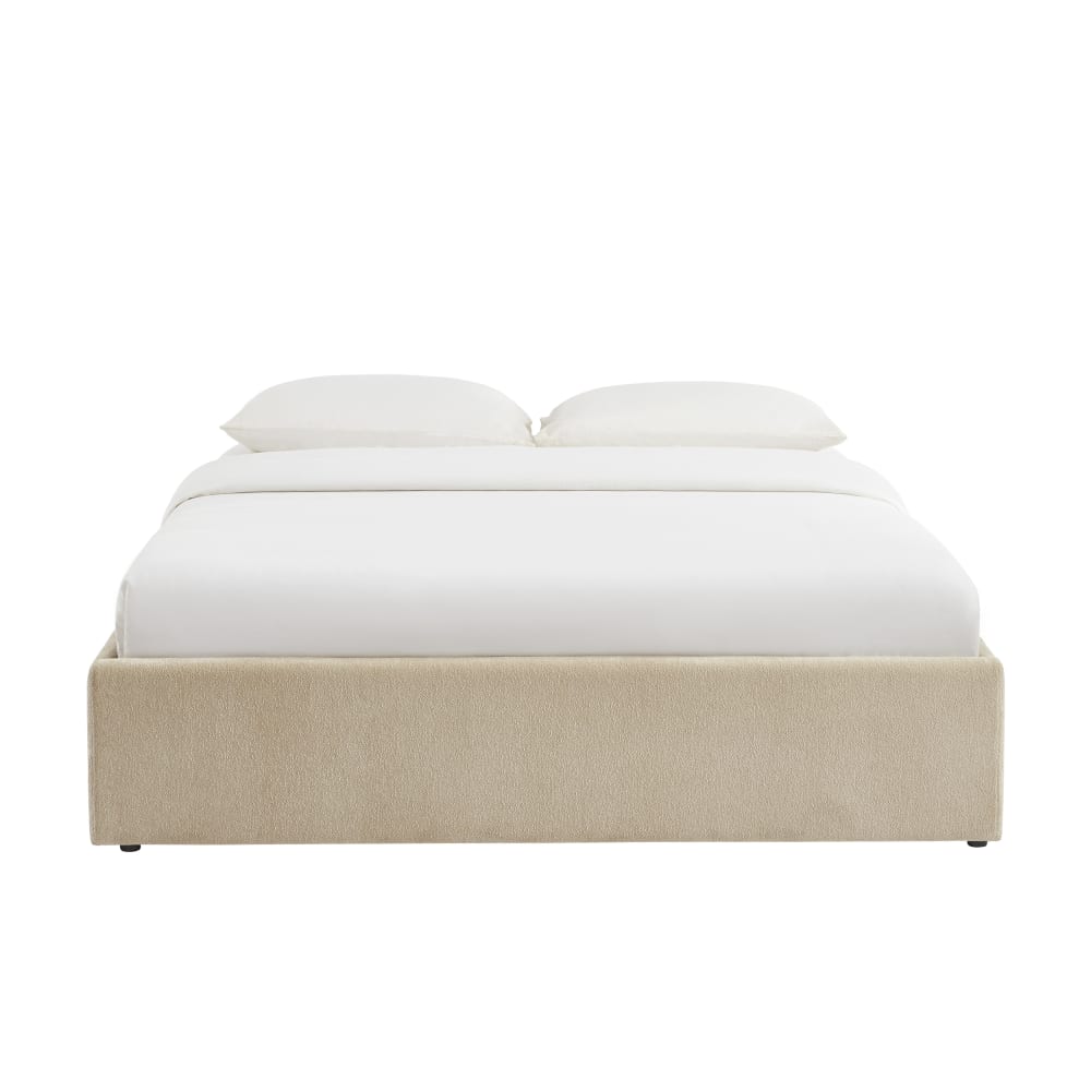 Lit coffre  tissu chenille