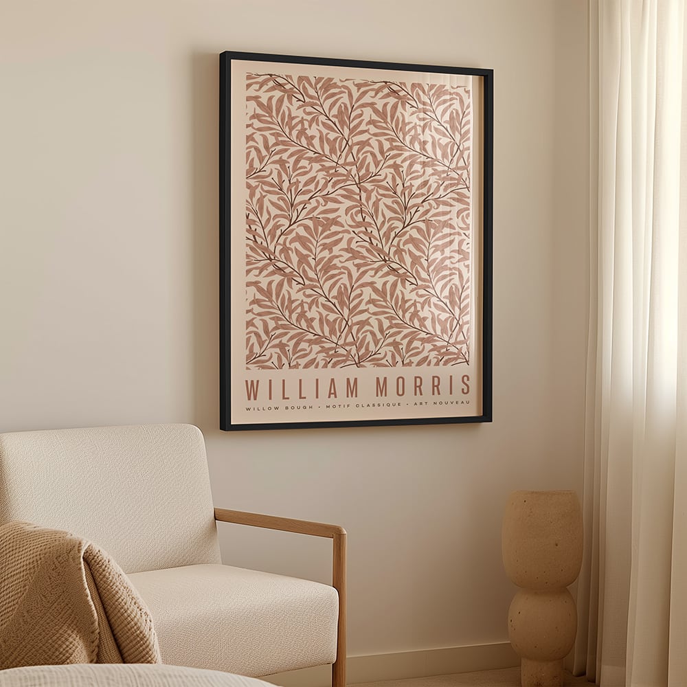 cuadro willow pattern vi marco negro 30x40 cm