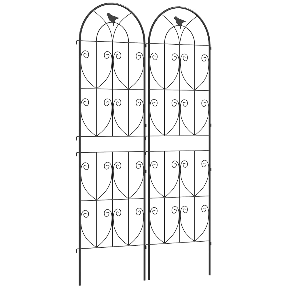 Treillis de jardin lot de 2 en métal noir — Beyit