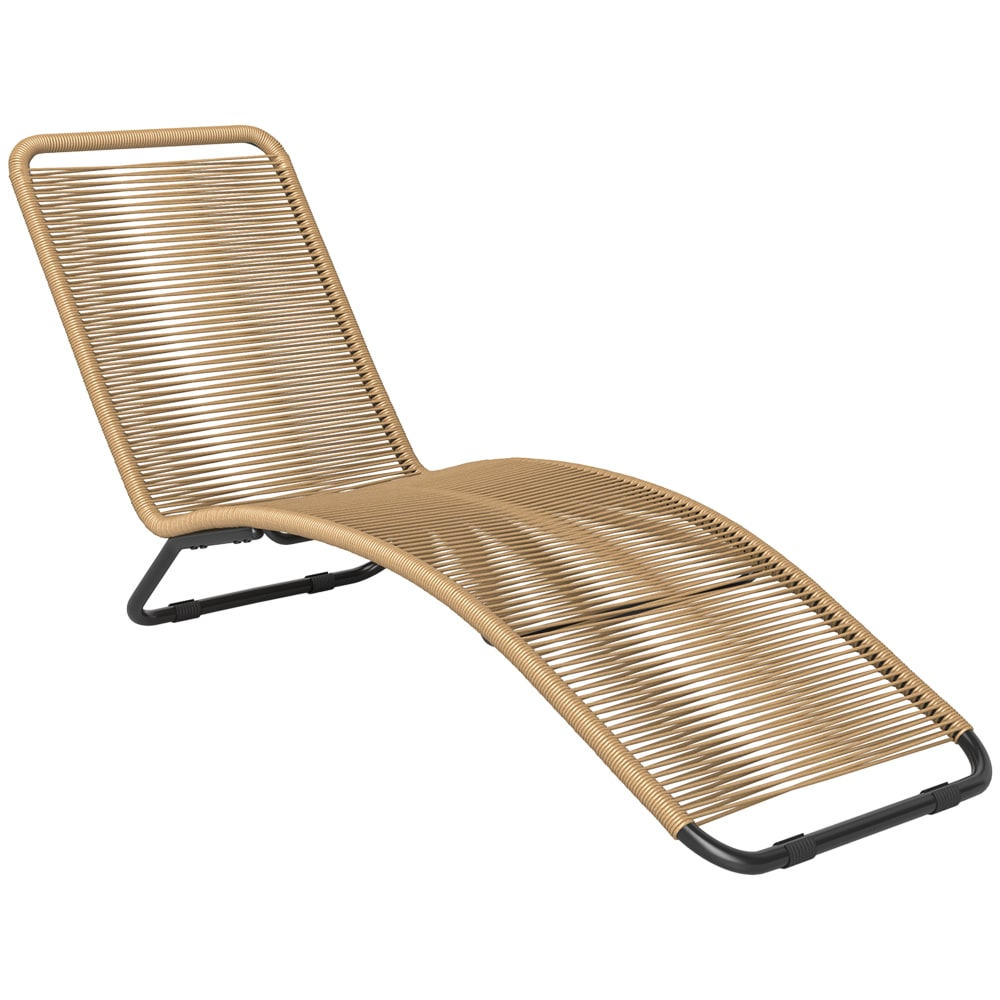 Transat jardin extérieur cadre en acier résine tressée naturel