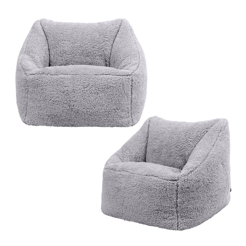 Icon 2er Set Sitzsack-Sessel für Kinder, Grau style modern GRAU FLEECE Kinder