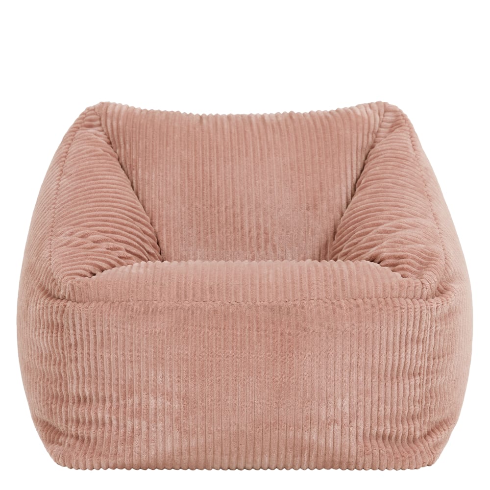 Pouf fauteuil enfant en velours côtelé rose aube (Icon) - Image 2
