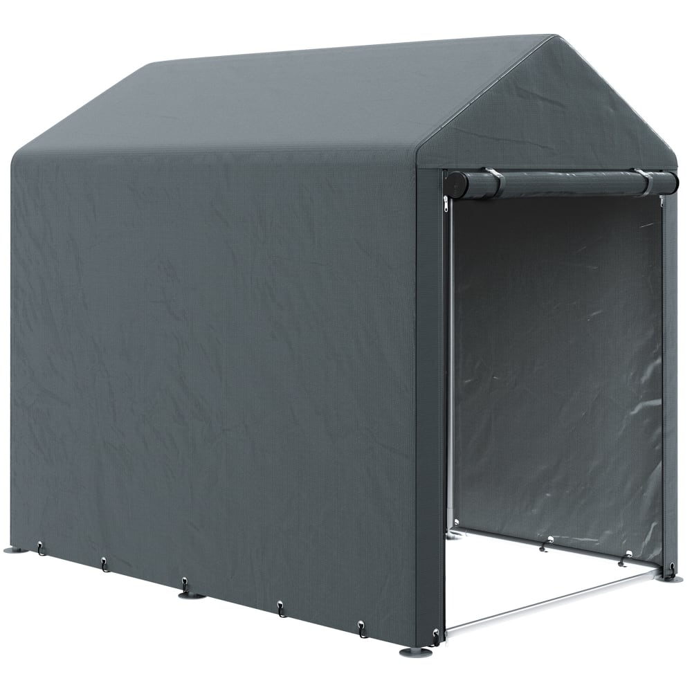 Abri de jardin portable métal galvanisé gris foncé