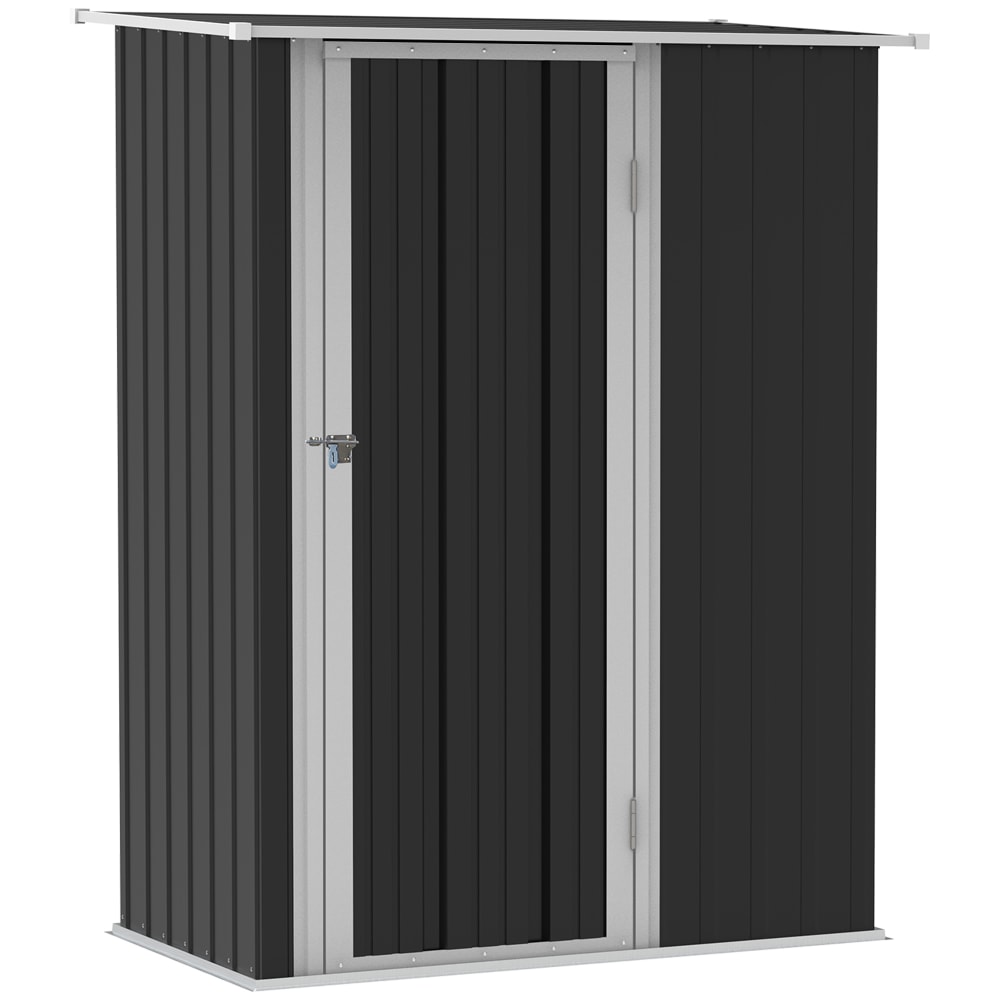 Abri de jardin porte verrouillable acier galvanisé gris foncé