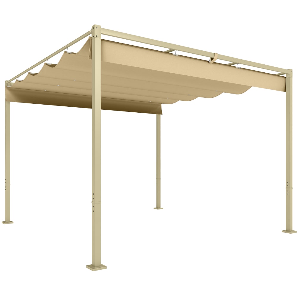 Pergola coulissante 3x3m polyester kaki