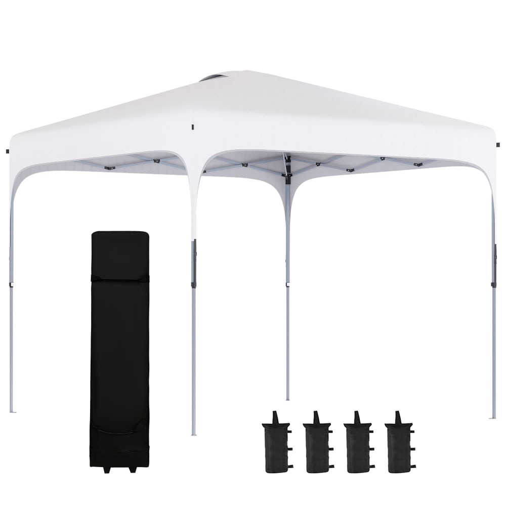 Tonnelle pop-up oxford acier blanc