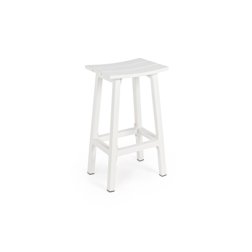 Tabouret de bar de jardin en métal blanc H71