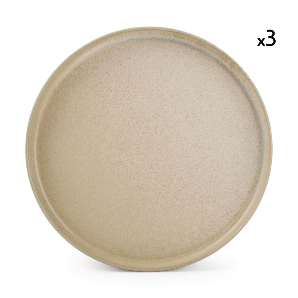 Lot de 3 assiettes beige en porcelaine 27,5cm