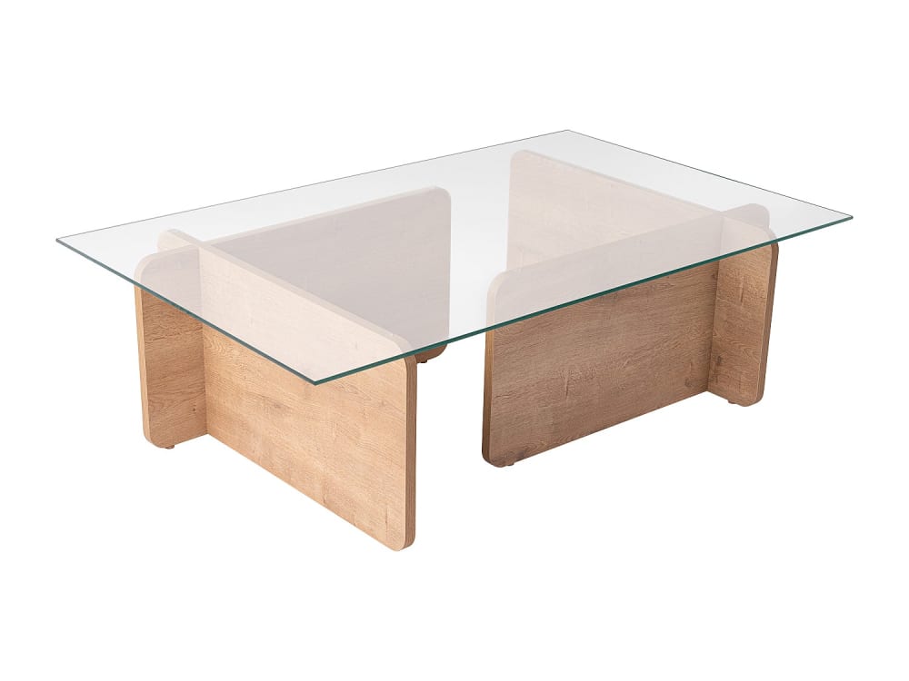 Table basse panneau de particule transparent