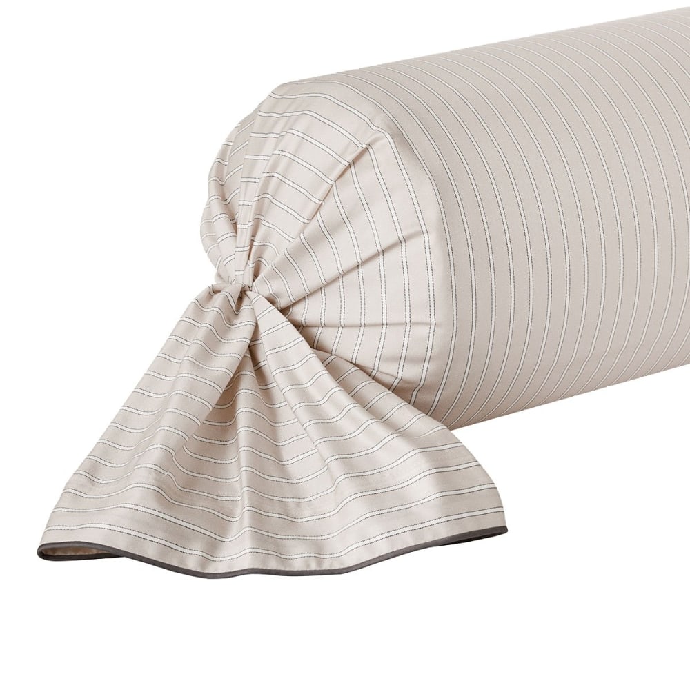 Taie de traversin satin beige 43x210 cm